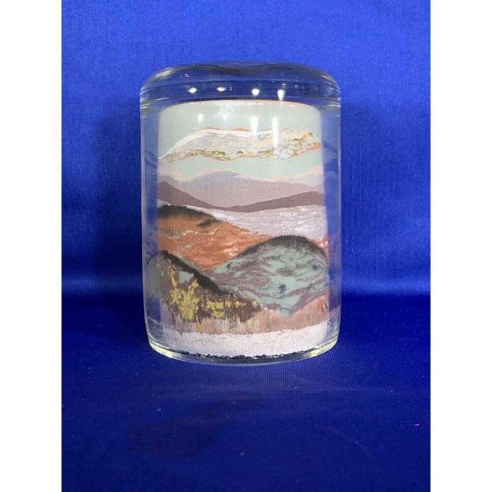 Vintage Sand Painting Art Jar Landscape Design Souvenir